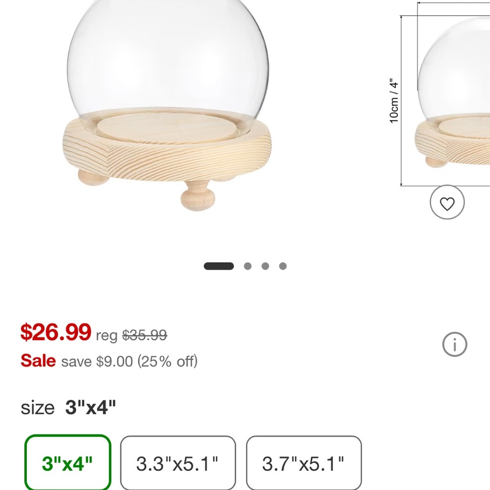 Wooden Base Glass Dome